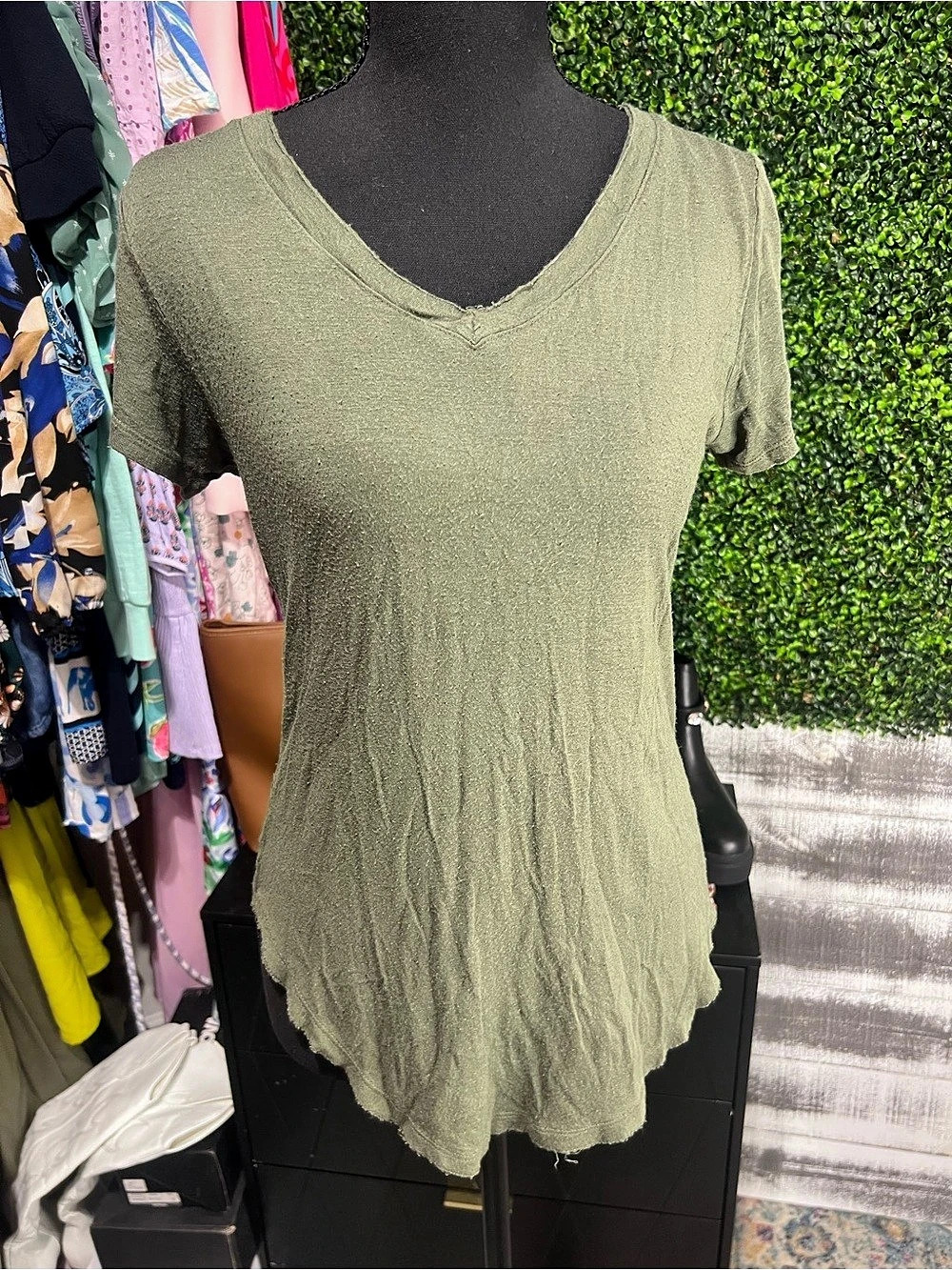 Women's Green Short Sleeve Top